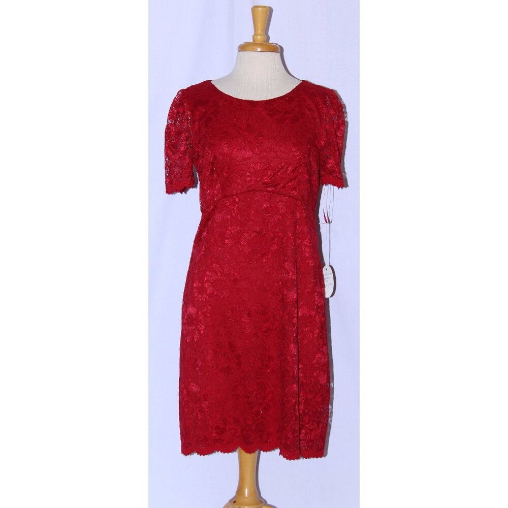 NWOT Fanny #1170 Short Lace Formal or Evening Dress-Size XL-RED-NEW